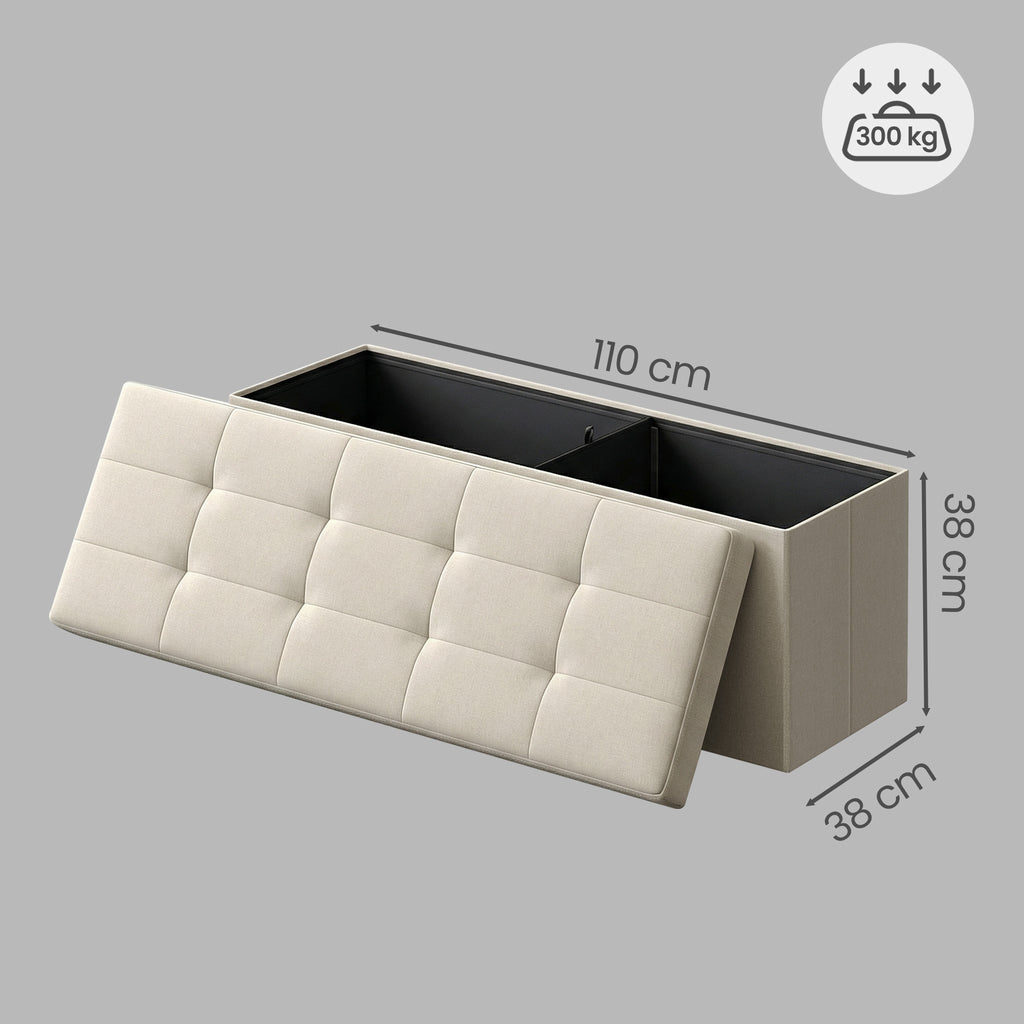 Sitzbank mit Stauraum, 38 x 110 x 38 cm, Sitztruhe
