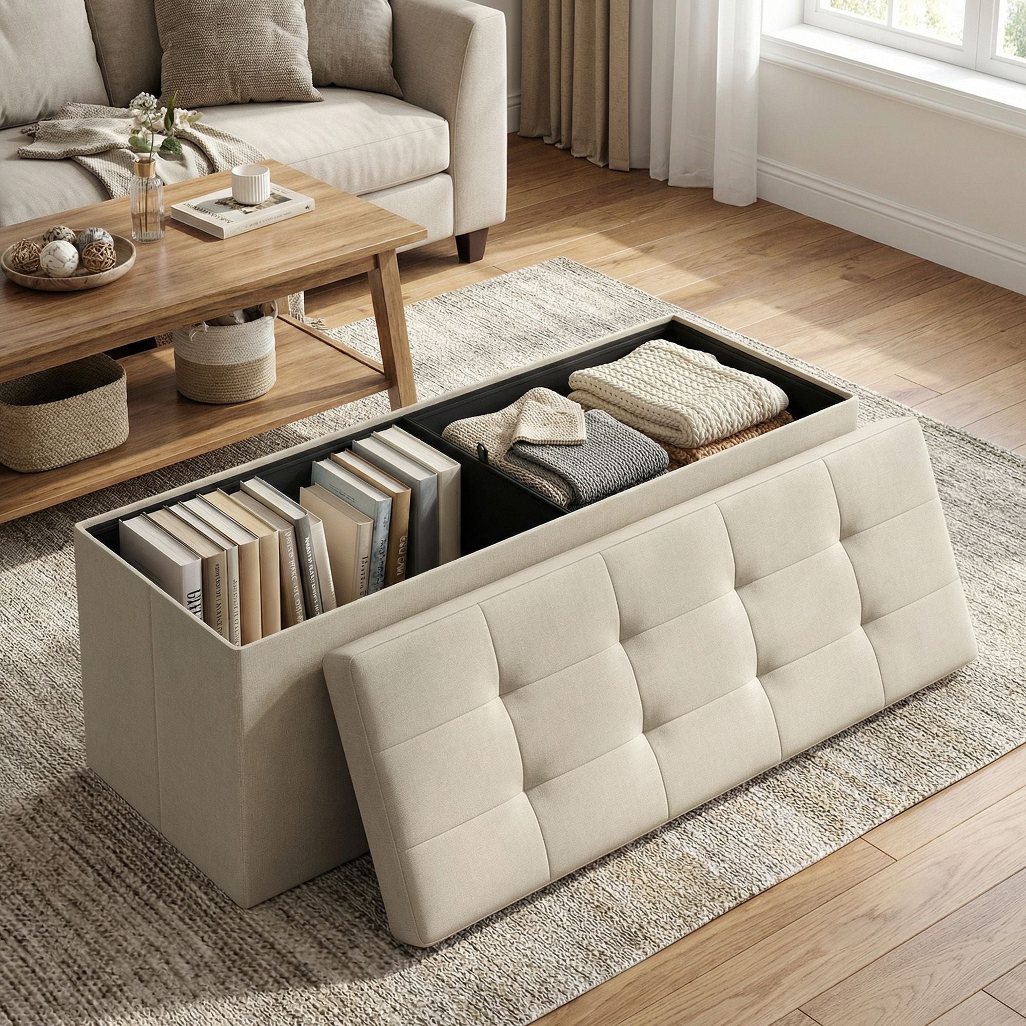 Sitzbank mit Stauraum, 38 x 110 x 38 cm, Sitztruhe