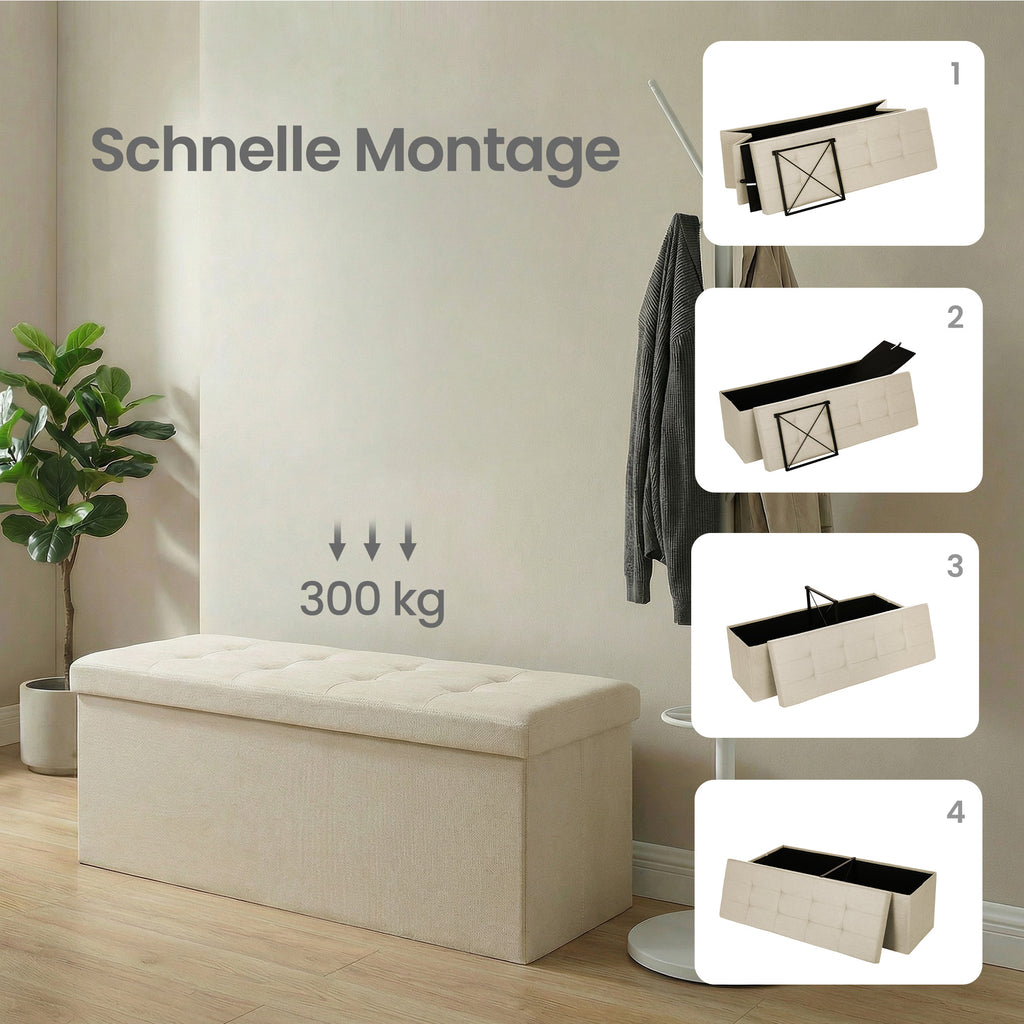 Sitzbank mit Stauraum, 38 x 110 x 38 cm, Sitztruhe