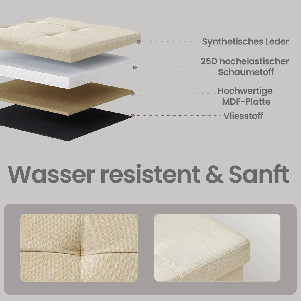 Sitzbank mit Stauraum, 38 x 110 x 38 cm, Sitztruhe