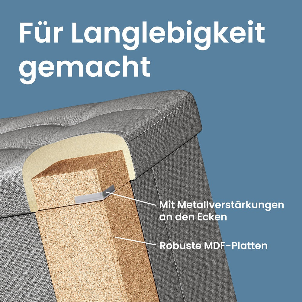 Sitzbank mit Stauraum, 38 x 110 x 38 cm, Sitztruhe