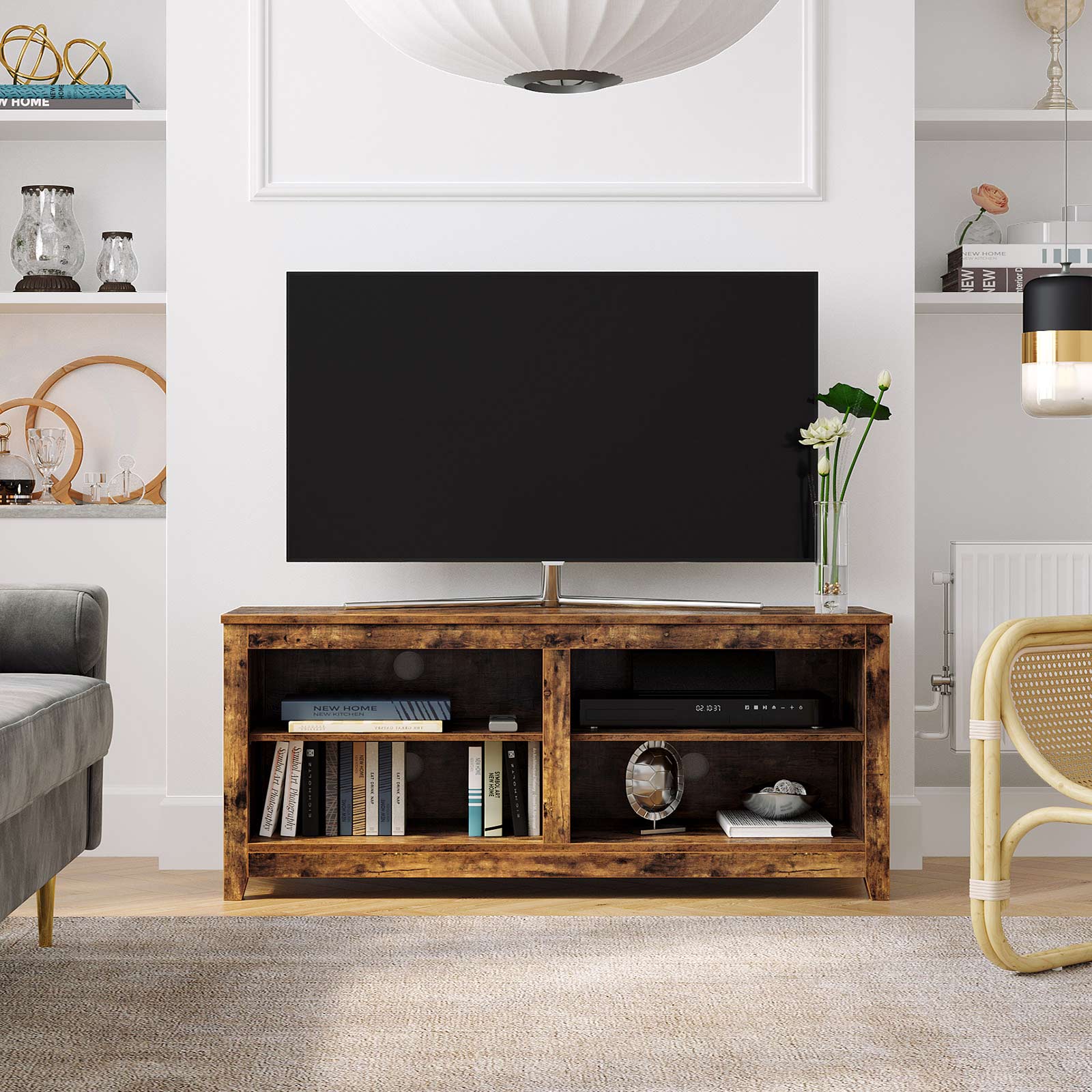TV-Regal mit offenen Fächern Vintagebraun