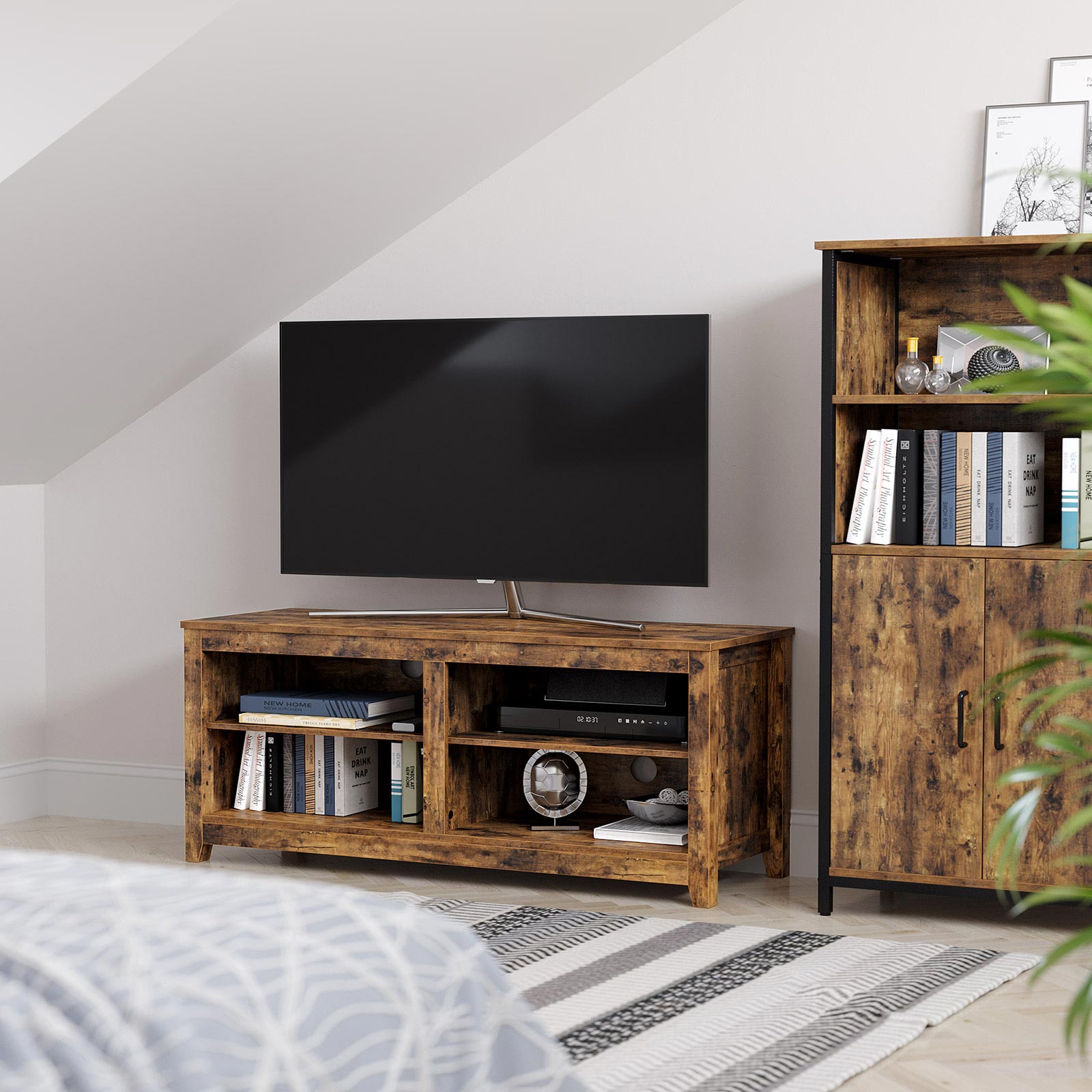 TV-Regal mit offenen Fächern Vintagebraun