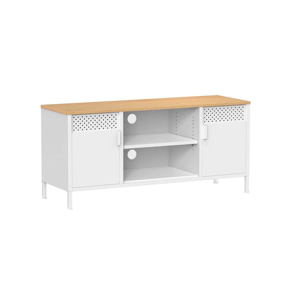 TV-Schrank 120 cm lang mit Türen und 3 verstellbaren Ablagen