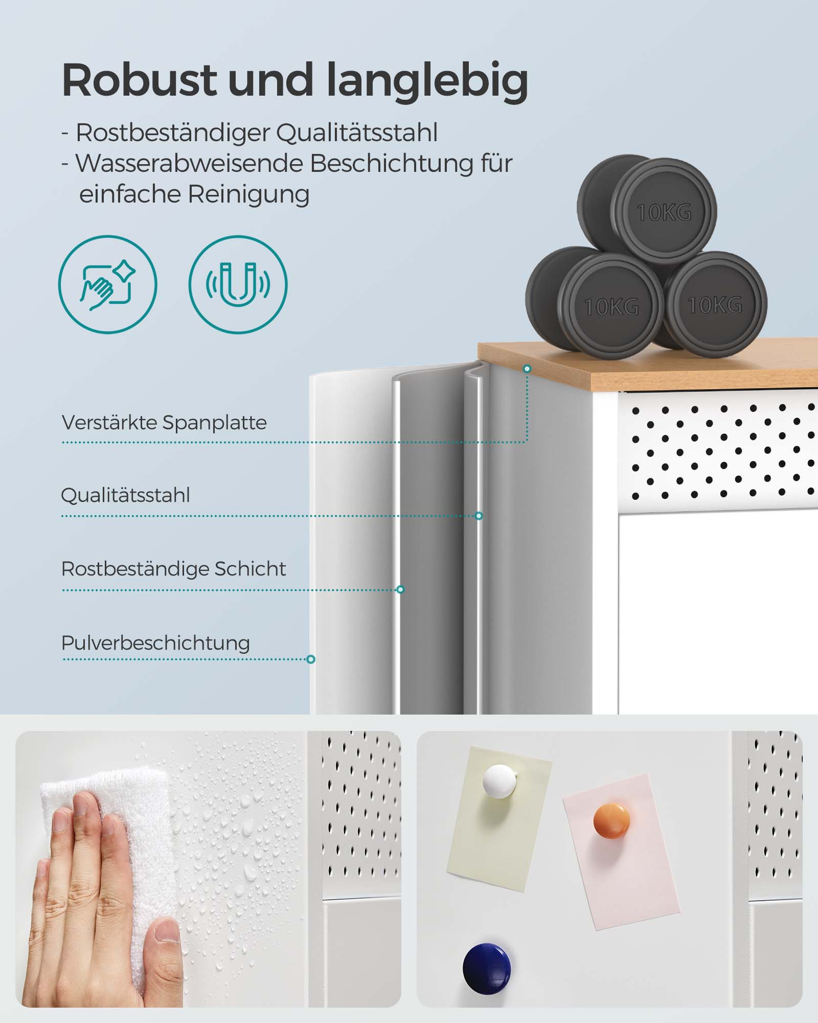 TV-Schrank 120 cm lang mit Türen und 3 verstellbaren Ablagen