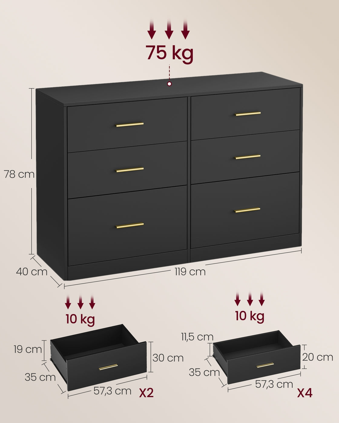 CUSTOS Kollektion - Kommode, Kommodenschrank, modern
