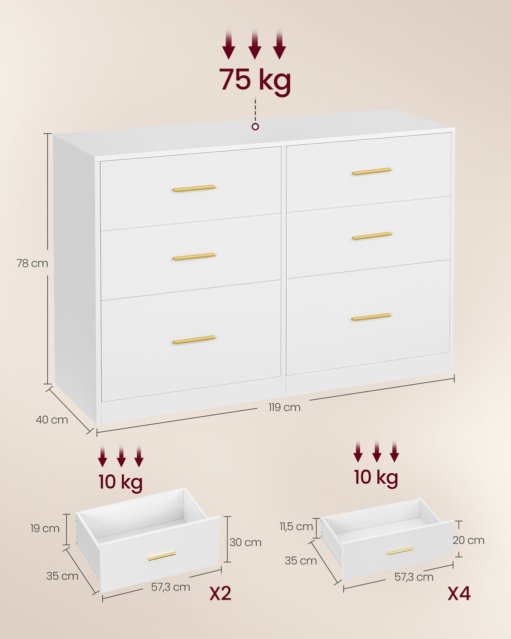 CUSTOS Kollektion - Kommode, Kommodenschrank, modern
