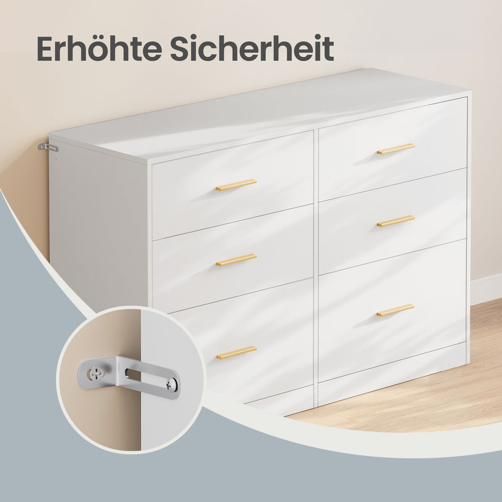 Kommode mit 6 Schubladen, Aufbewahrungsschrank