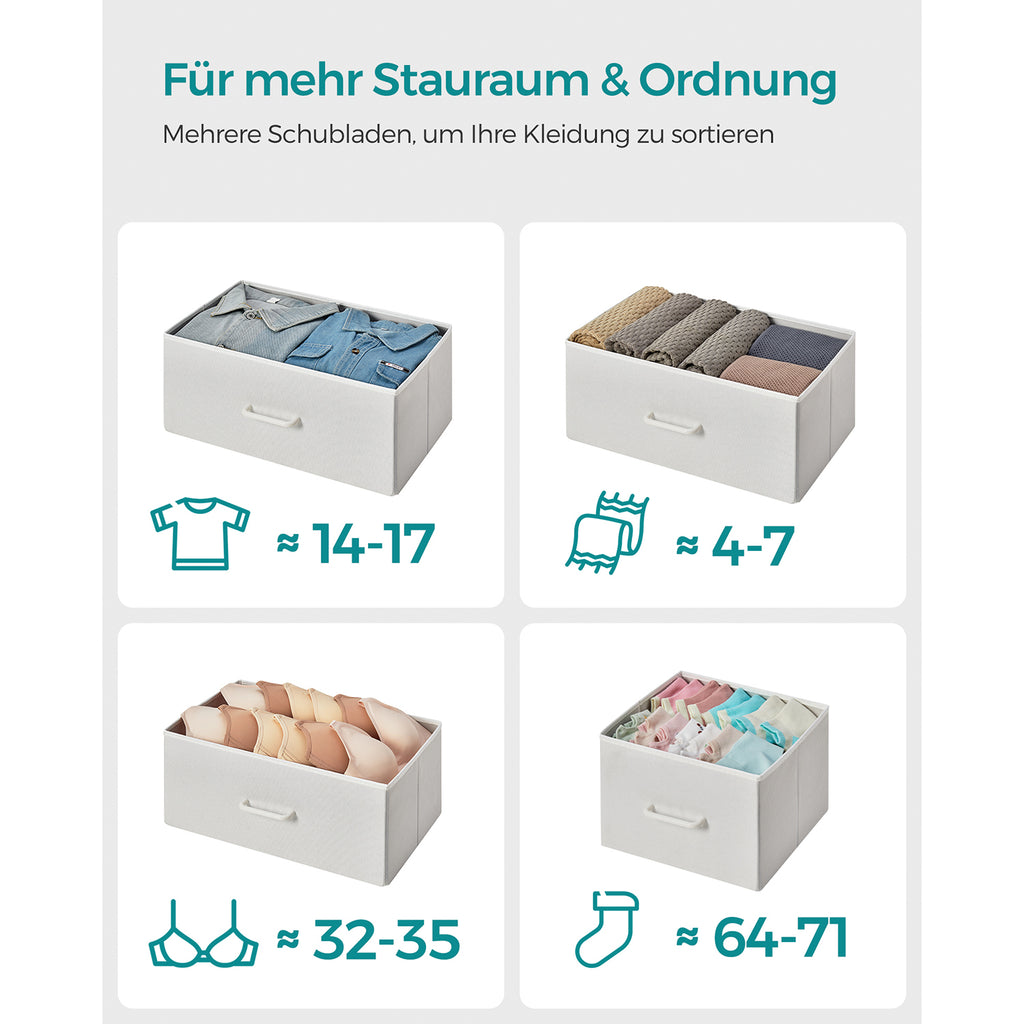 Kommode mit 7 Stoffschubladen