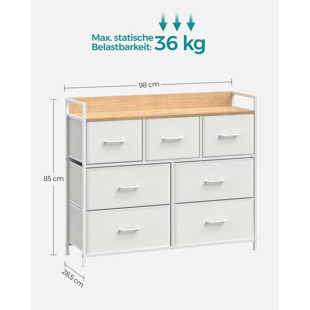 Kommode mit 7 Stoffschubladen