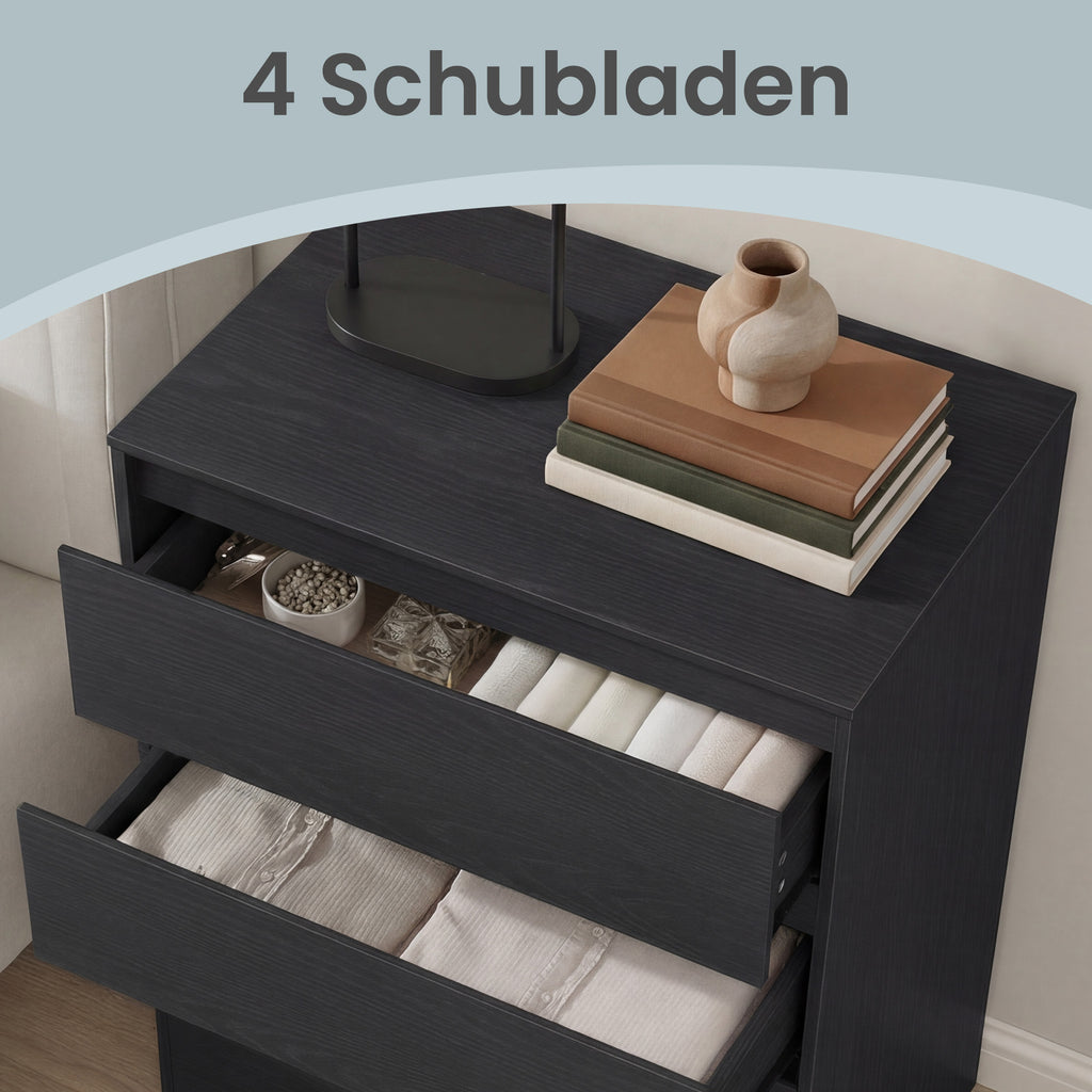 Kommode, Aufbewahrungsschrank, mit 4 Schubladen