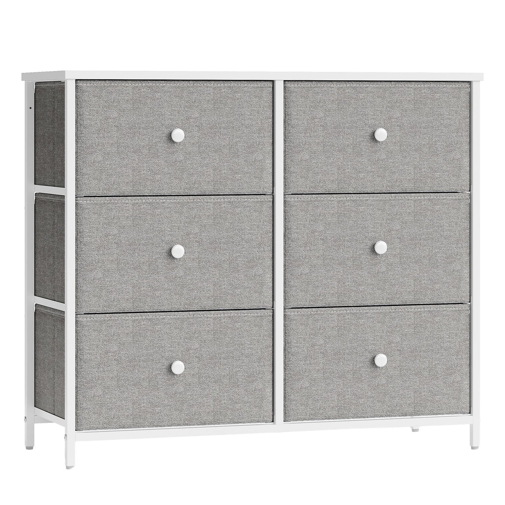 Kommode, Schrank, 6 Stoff-Schubladen