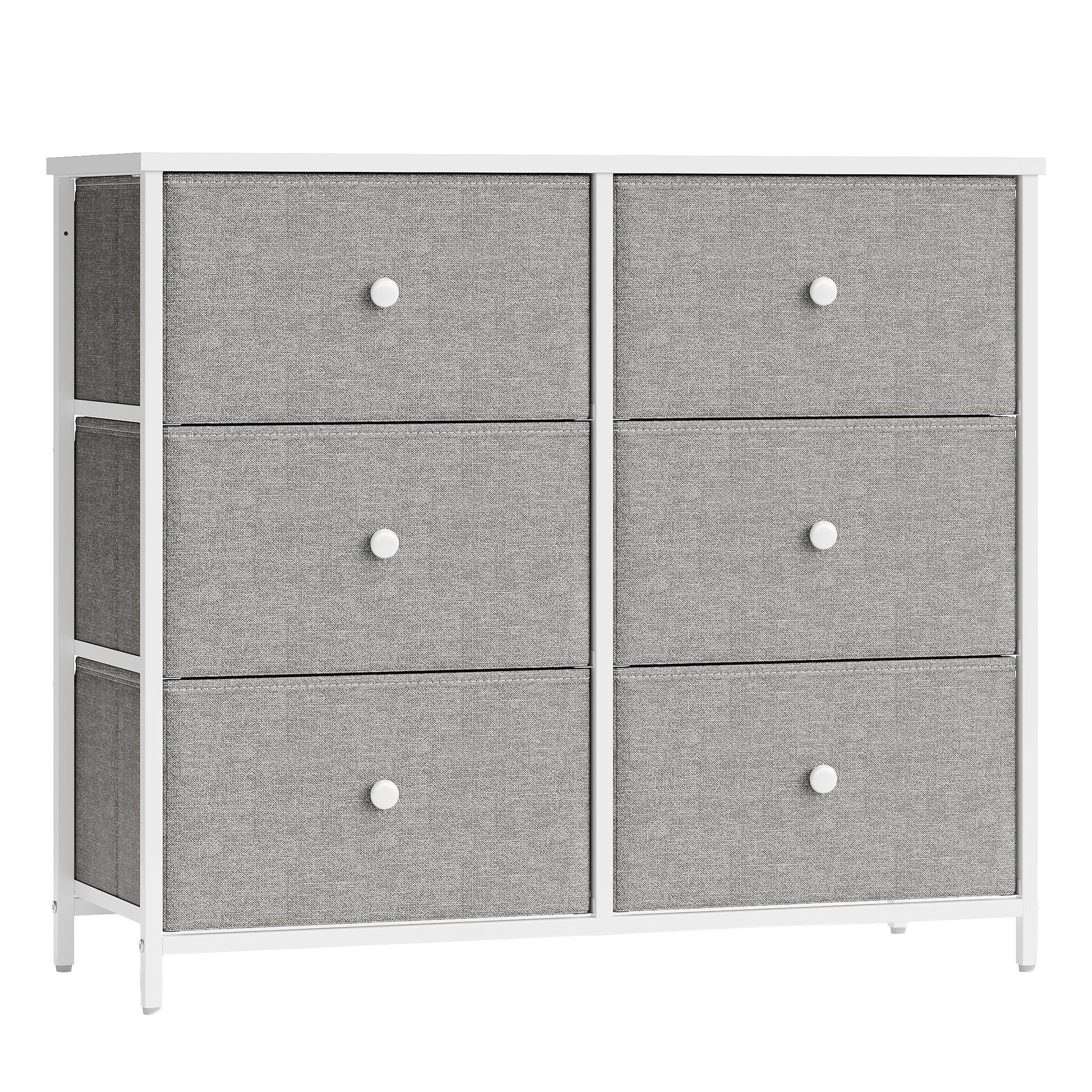 Kommode, Schrank, 6 Stoff-Schubladen
