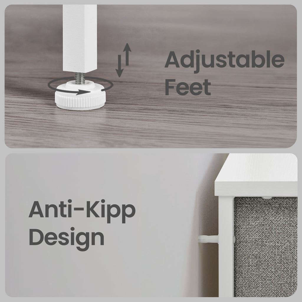 Kommode, Schrank, 6 Stoff-Schubladen