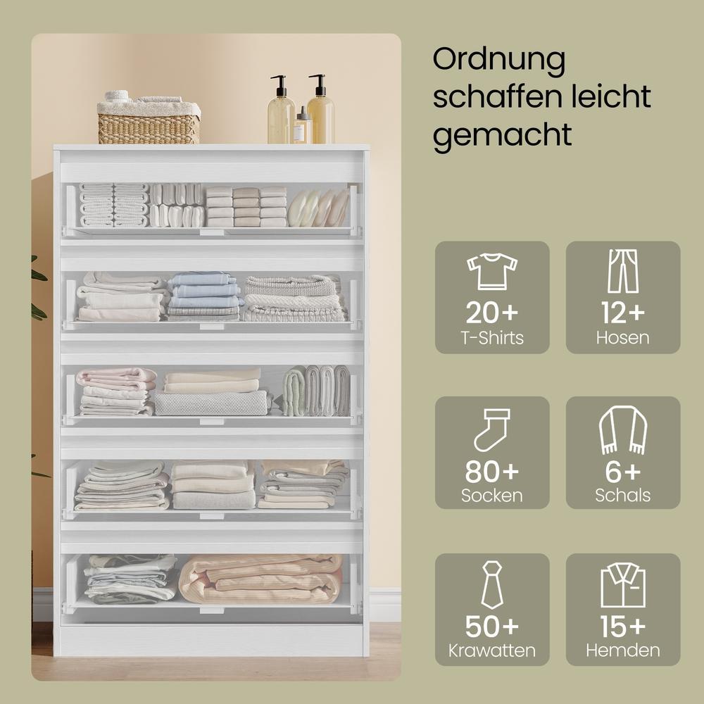 Kommode, Aufbewahrungsschrank, mit 5 Schubladen