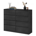 Kommode, Aufbewahrungsschrank, mit 8 Schubladen, für Schlafzimmer, 40 x 119,4 x 97.5 cm, modern, schwarz