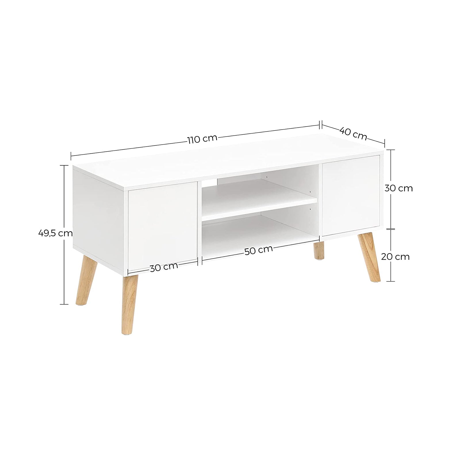 Fernsehtisch Wohnzimmer Weiß-Naturfarbe