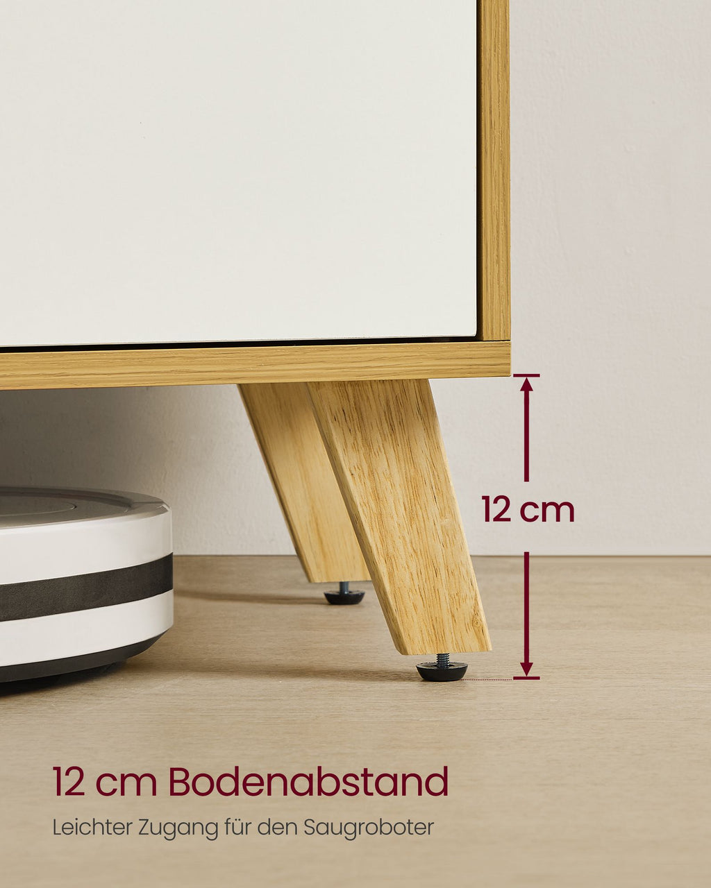 TV-Schrank 140 cm lang natureichenfarben-cremeweiß