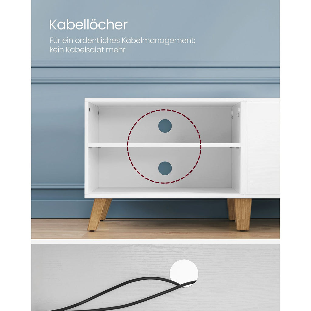 TV-Schrank mit 2 Türen 40 x 140 x 50 cm weiß