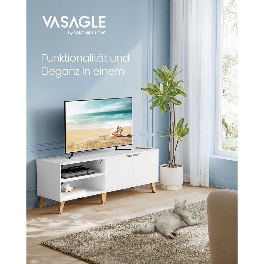 TV-Schrank mit 2 Türen 40 x 140 x 50 cm weiß
