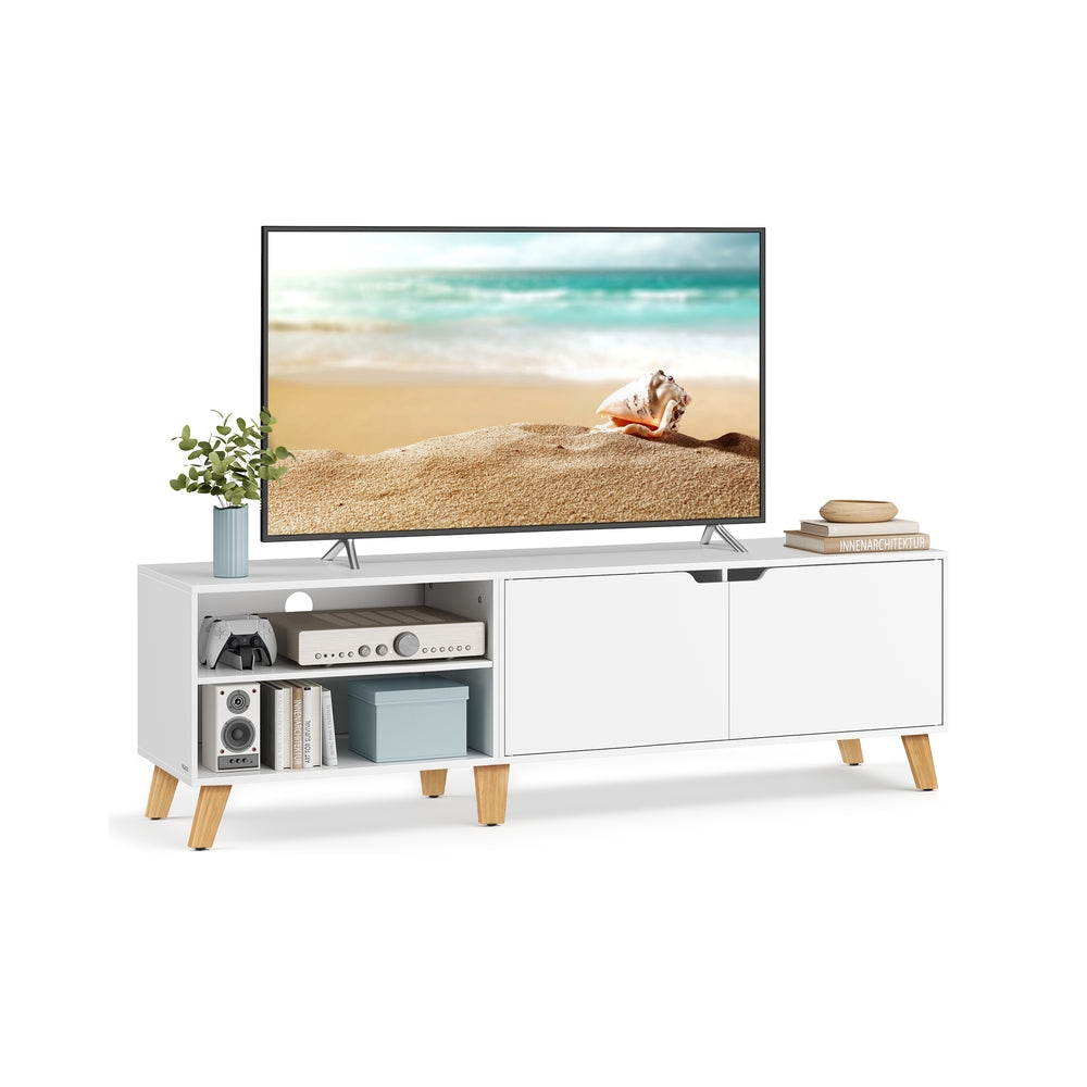 TV-Schrank 160 cm lang mit 2 Türen schneeweiß