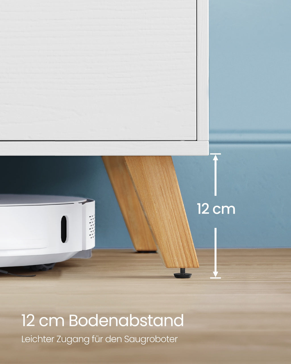 TV-Schrank 160 cm lang mit 2 Türen schneeweiß
