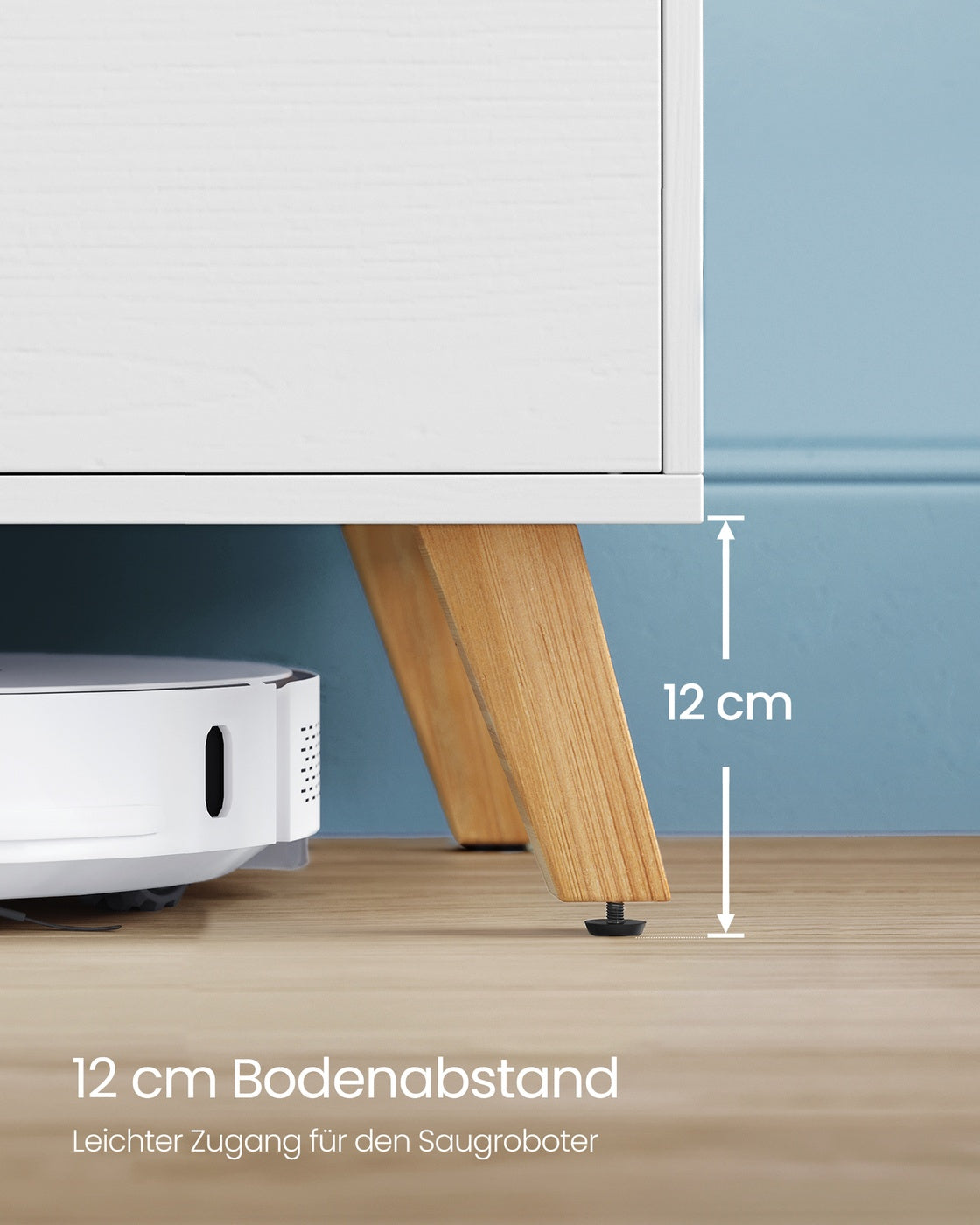 TV-Schrank 160 cm lang mit 2 Türen schneeweiß