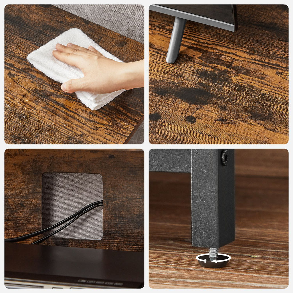 TV-Schrank mit offenen Fächern 40 x 120 x 50 cm vintagebraun-schwarz