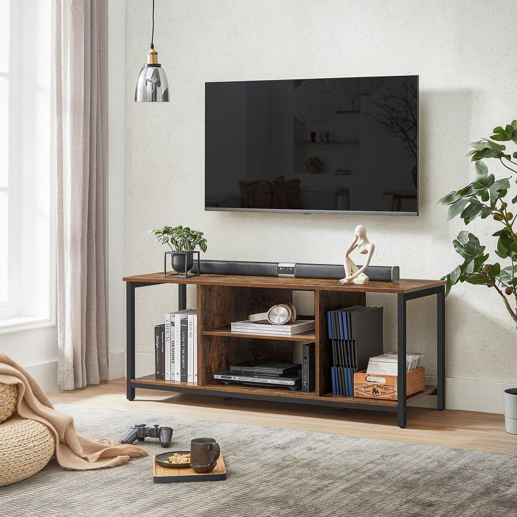 TV-Schrank mit offenen Fächern 40 x 120 x 50 cm vintagebraun-schwarz