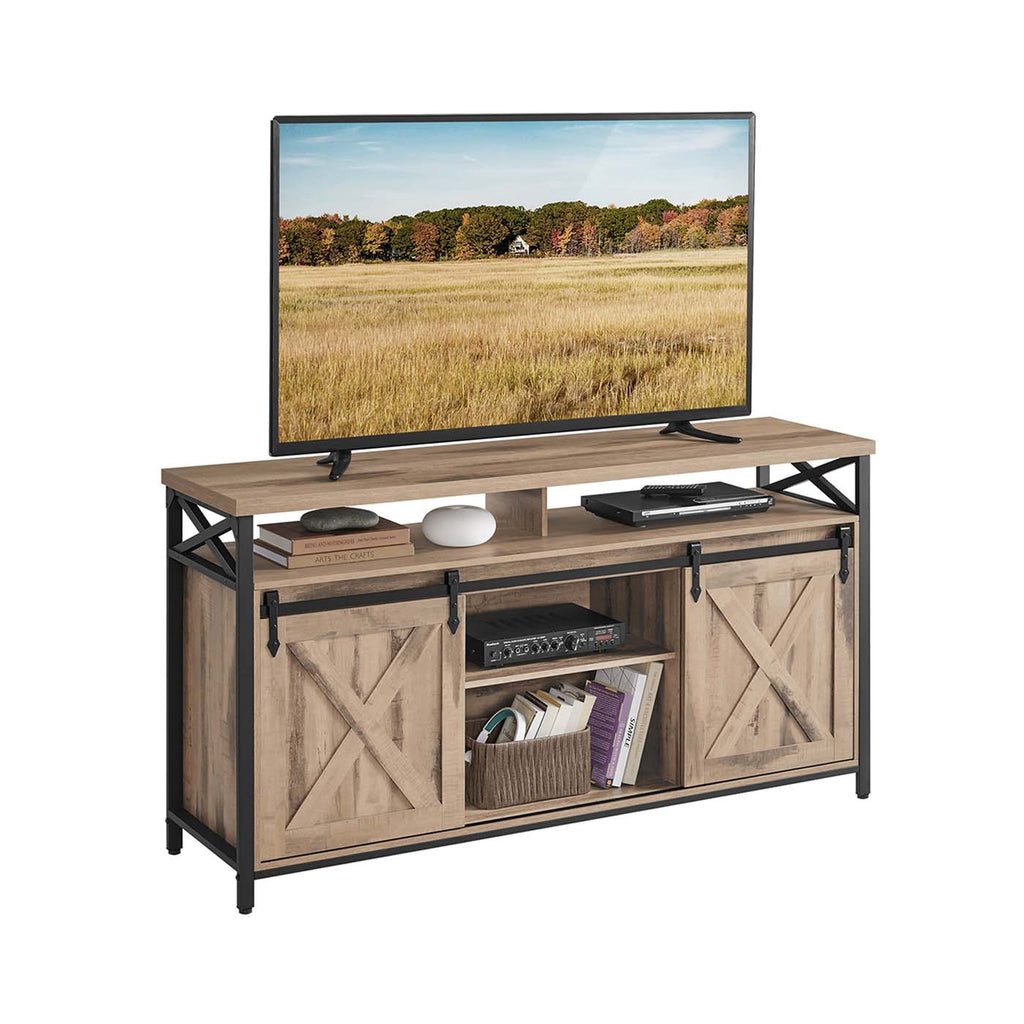 TV-Schrank für Fernseher bis zu 65 Zoll kamelbraun-schwarz