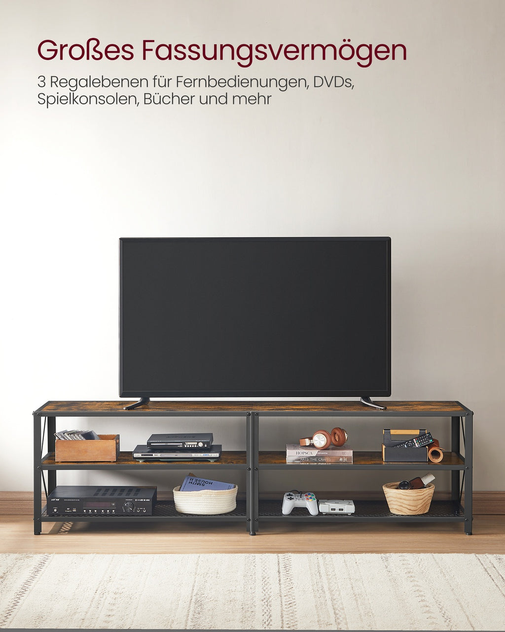 TV-Regal mit 3 Ebenen fürs Wohnzimmer