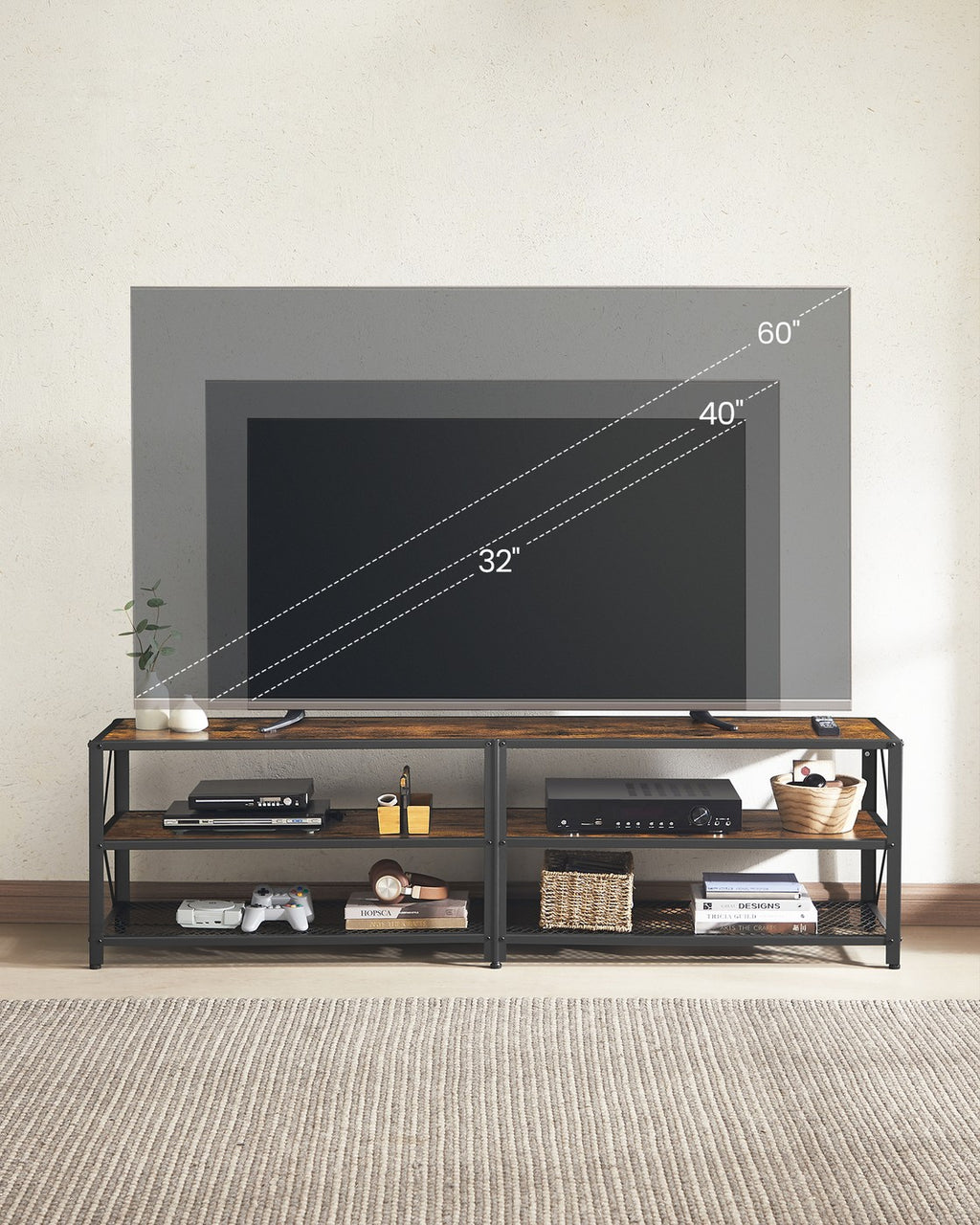 TV-Regal mit 3 Ebenen fürs Wohnzimmer