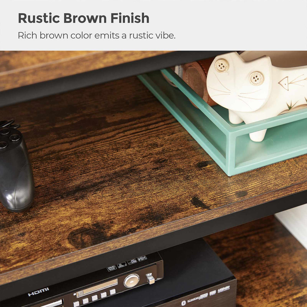 TV-Regal mit 3 Ebenen Vintagebraun-Schwarz