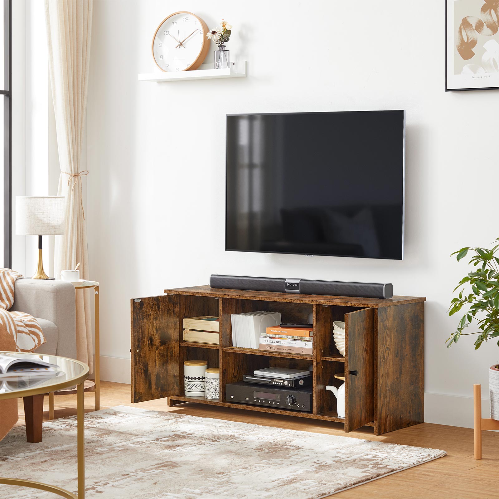 TV-Schrank mit Türen Vintagebraun