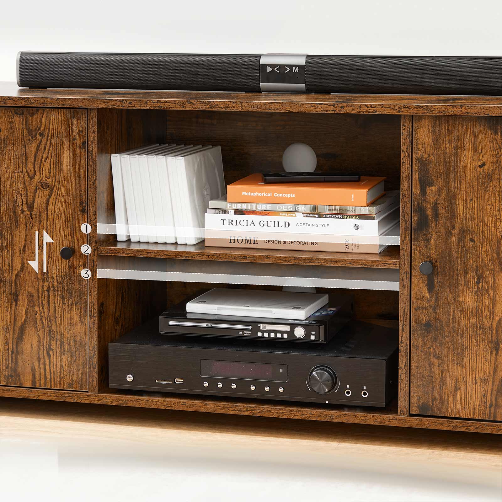 TV-Schrank mit Türen Vintagebraun