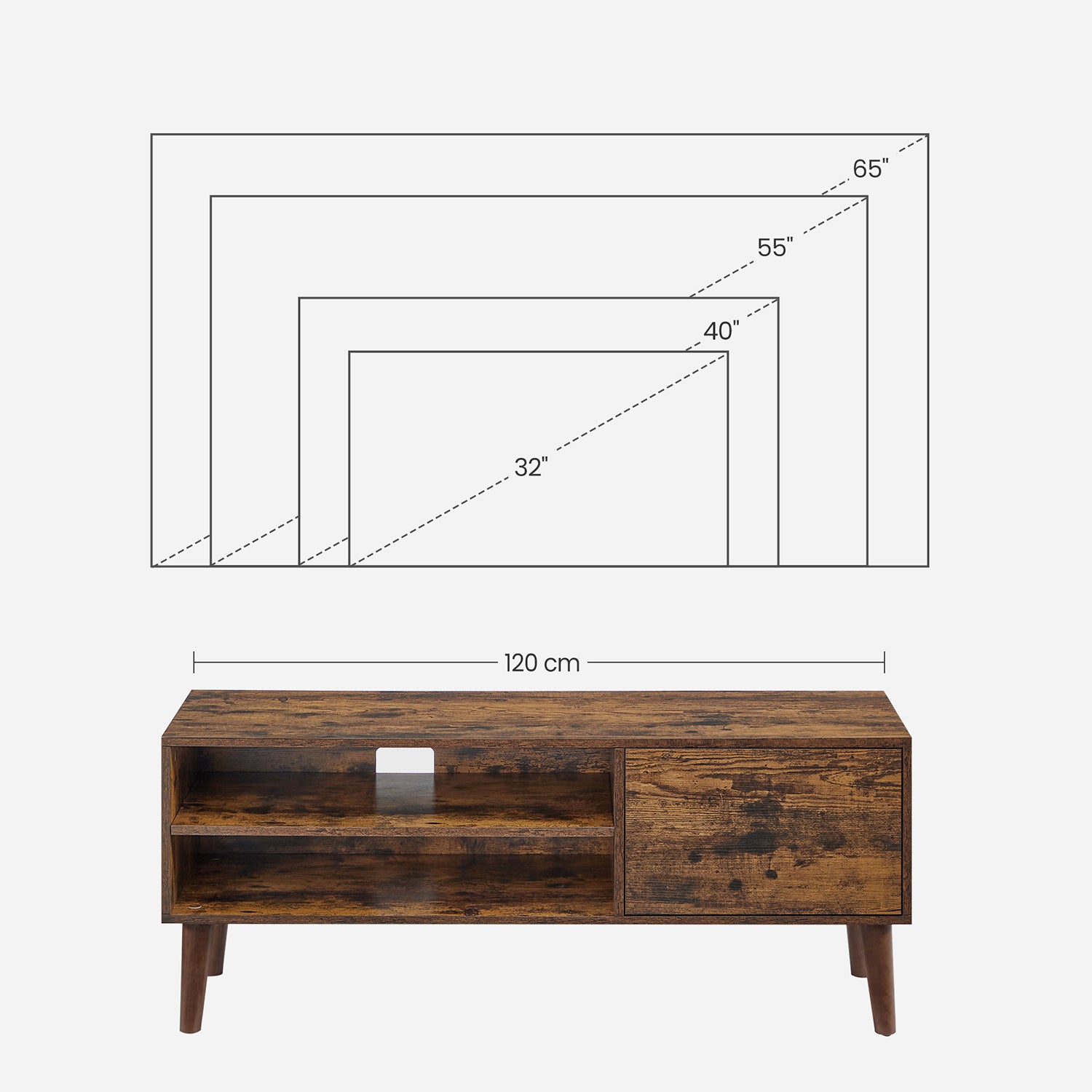 TV-Schrank 120 cm lang Industrie-Design