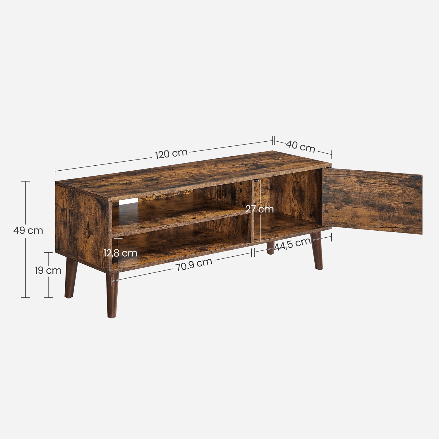 TV-Schrank 120 cm lang Industrie-Design