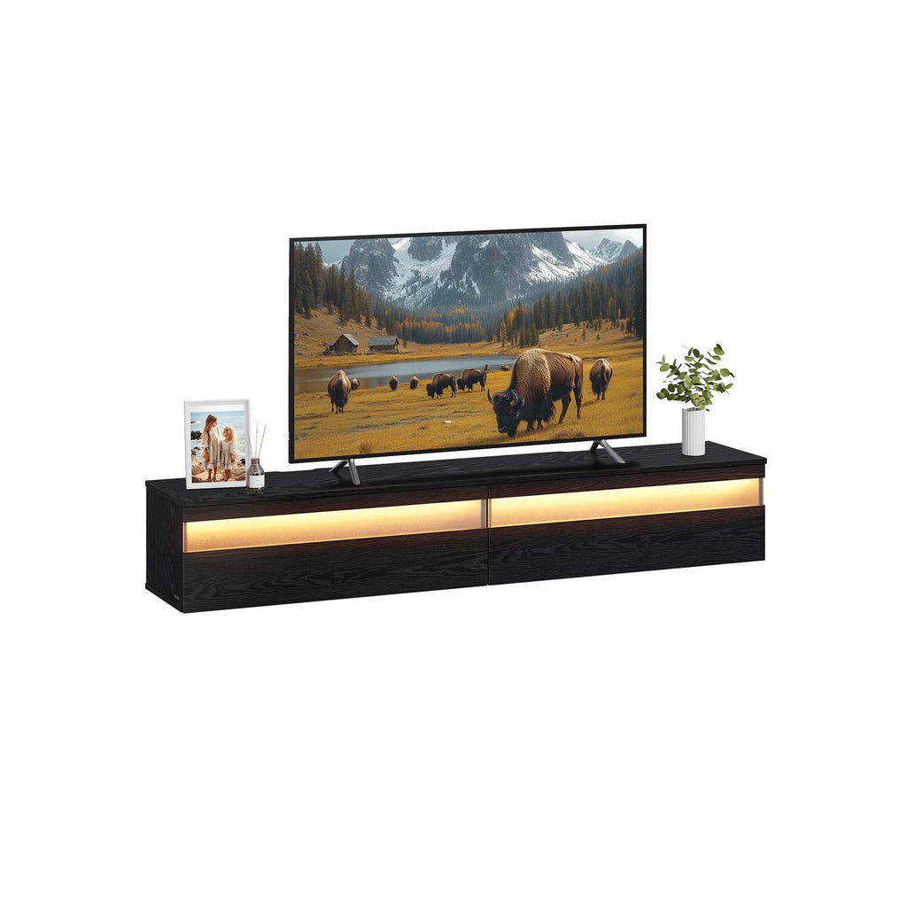 TV-Lowboard hängend 178 x 35 x 30 cm ebenholzschwarz