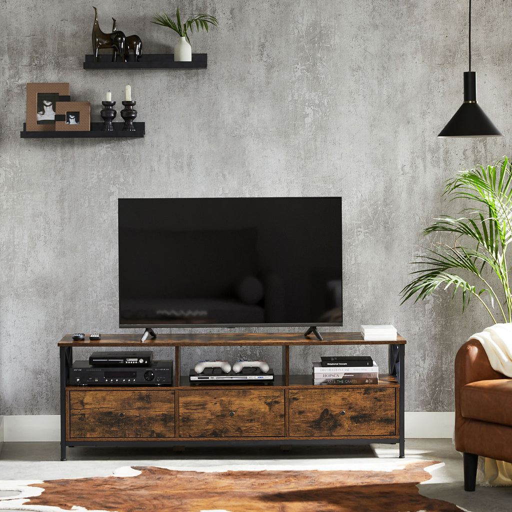 Industriestil TV-Schrank mit 3 Schubladen