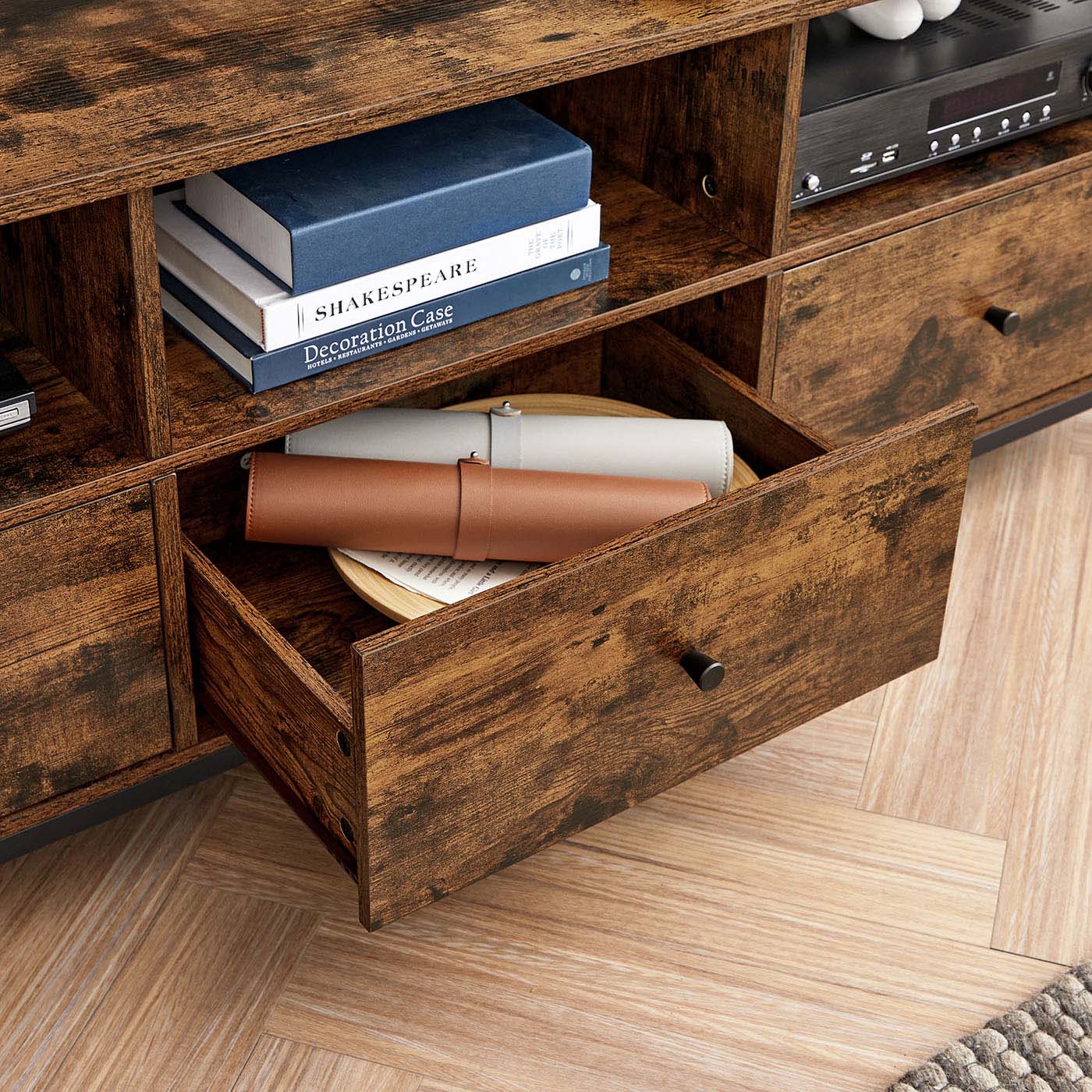 Industriestil TV-Schrank mit 3 Schubladen