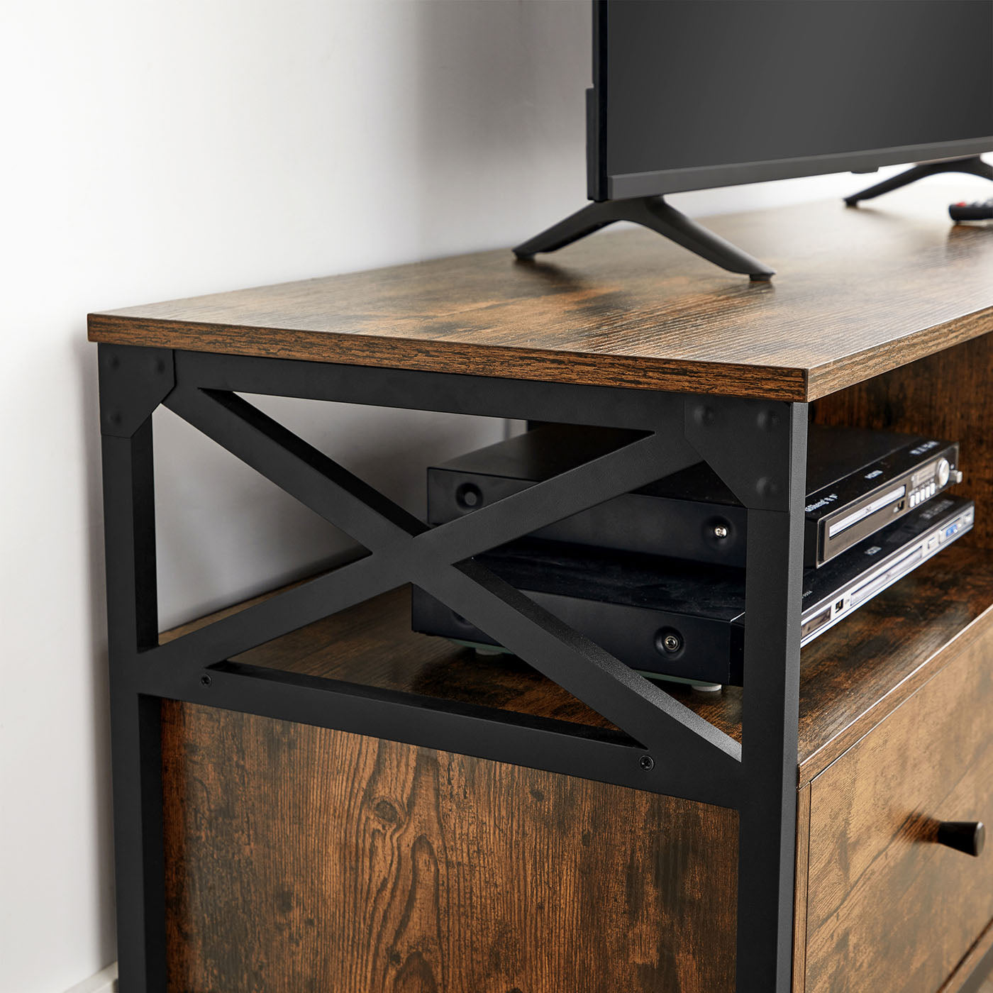 Industriestil TV-Schrank mit 3 Schubladen