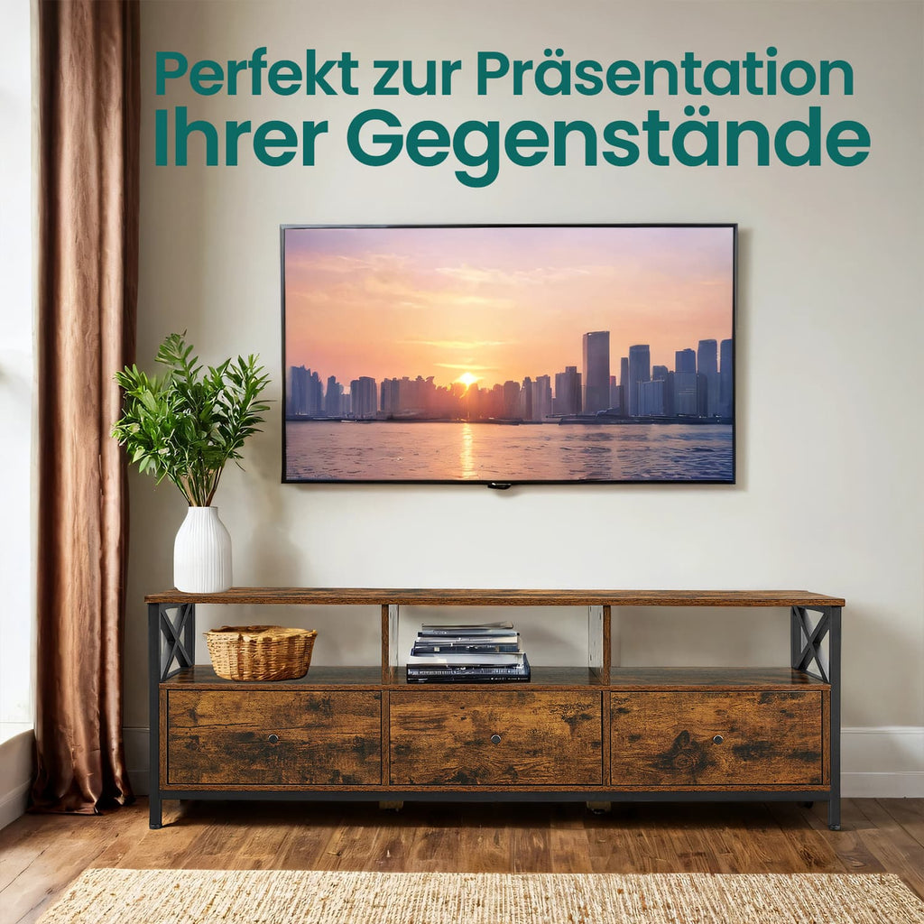Industriestil TV-Schrank mit 3 Schubladen