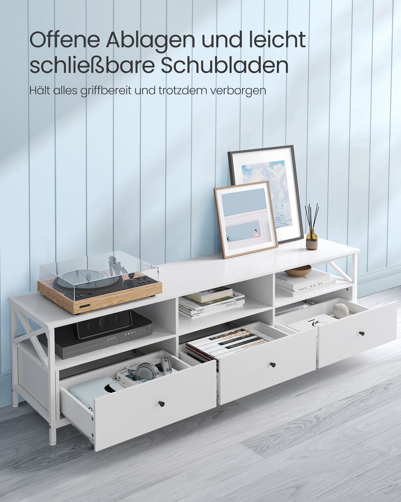 TV-Schrank 40 x 178 x 50 cm mit 3 Schubladen