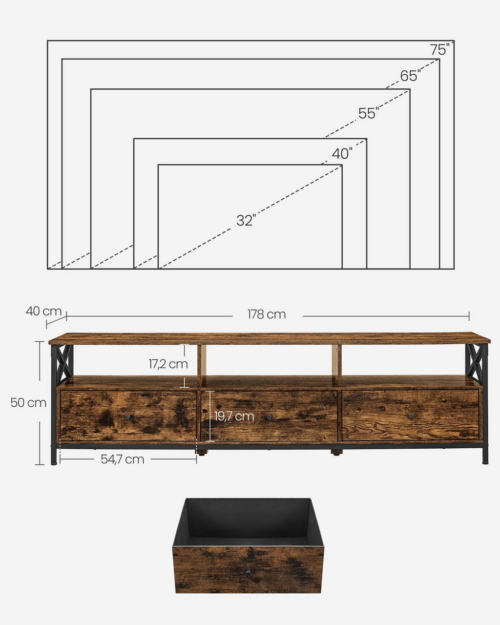 TV-Schrank mit Schubladen