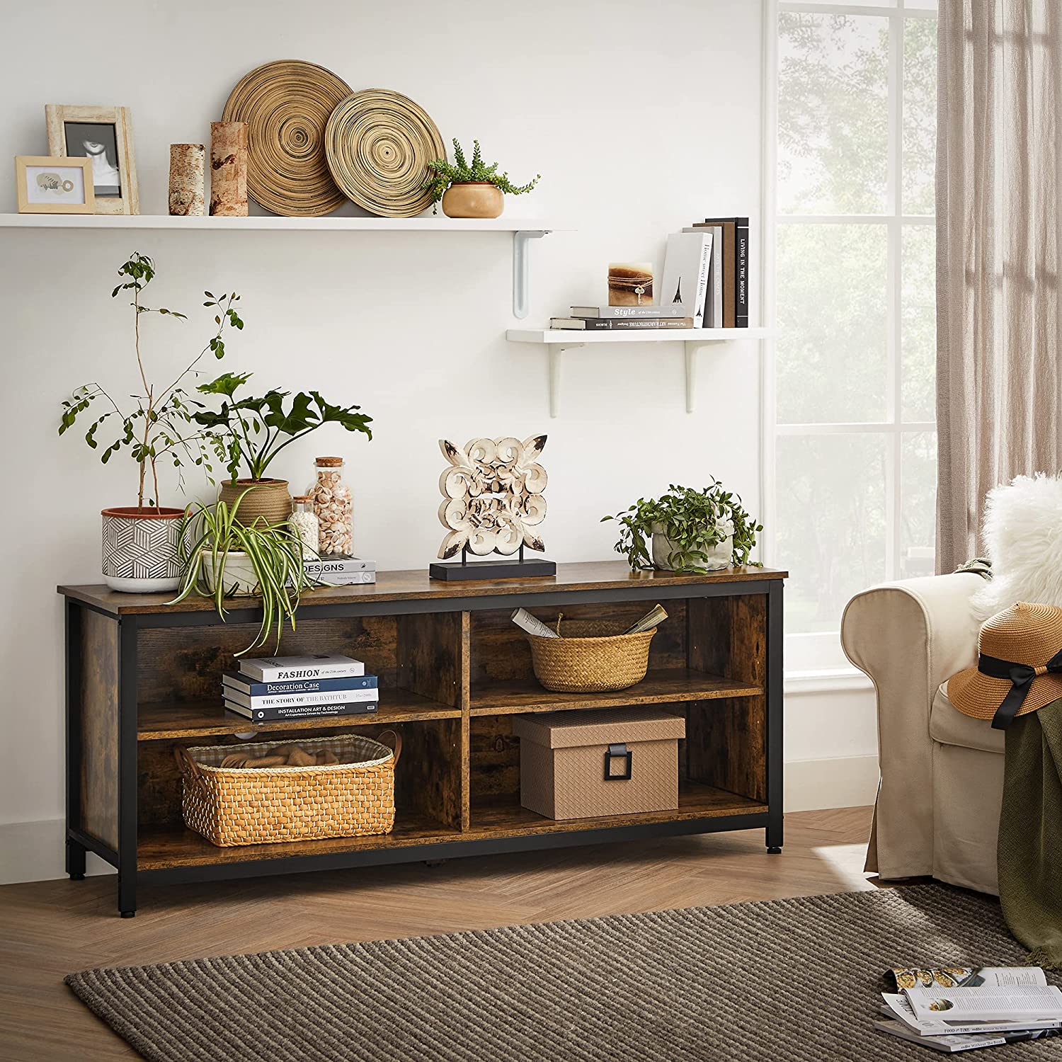 Industriestil TV-Schrank Vintagebraun-Schwarz
