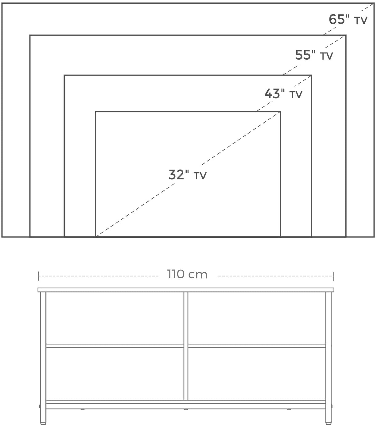 TV-Regal mit 4 Regalebenen