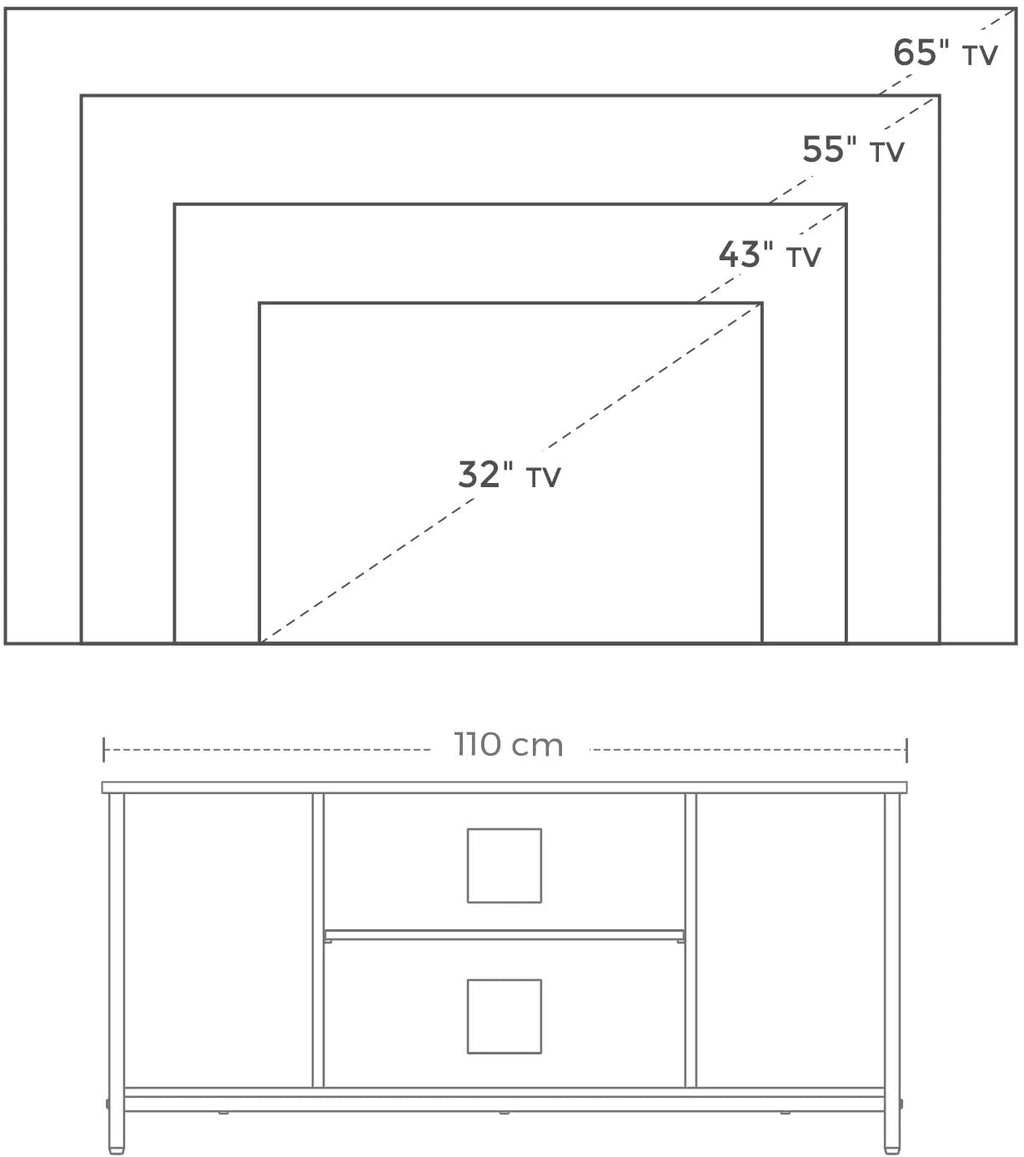 TV-Schrank mit offenen Fächern