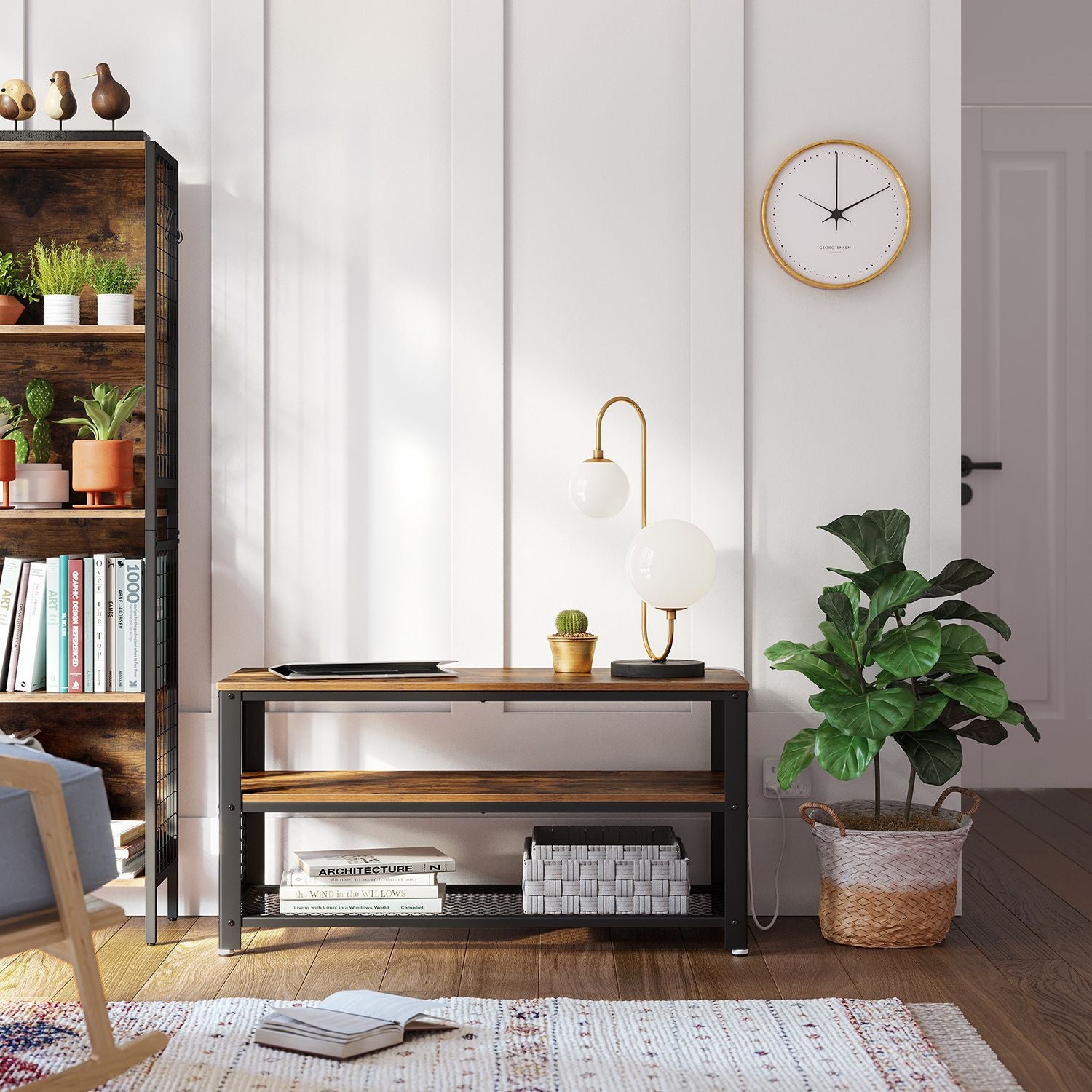 Industrie-Design TV-Regal mit 3 Ebenen
