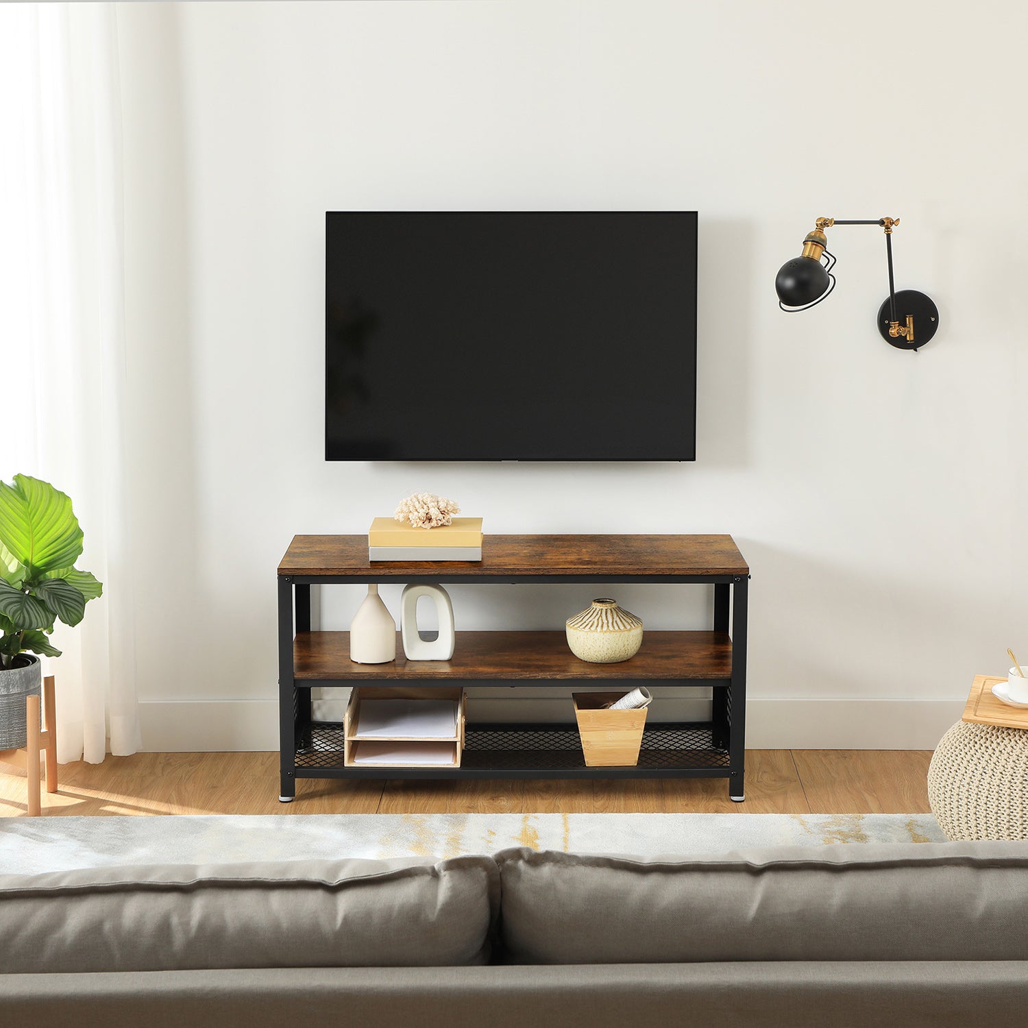 Industrie-Design TV-Regal mit 3 Ebenen