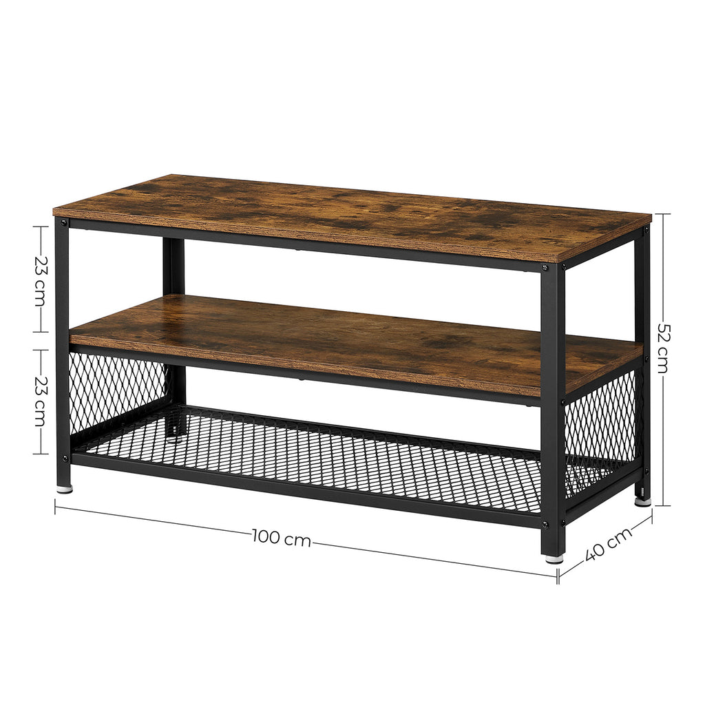 Industrie-Design TV-Regal mit 3 Ebenen